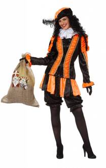 Piet Kostuum | Oranje Gestreepte Piet Dames | Vrouw | Maat 46 | Sinterklaas | Verkleedkleding