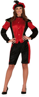 Piet Kostuum | Rode Page Assistent Van De Sint | Vrouw | Maat 38-40 | Sinterklaas | Verkleedkleding