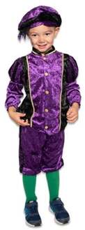 Piet Velours Kind paars/zwart : 176