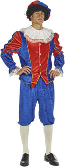 Piet verkleed kostuum 4-delig - blauw/rood - polyester - pietenpak voor volwassenen Multi