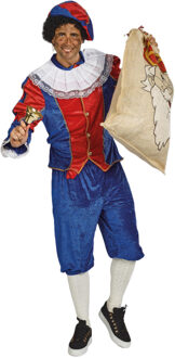 Piet verkleed kostuum 4-delig - blauw/rood - voor volwassenen 50 (M) - Carnavalskostuums Multikleur