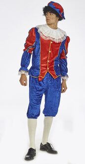 Piet verkleed kostuum 4-delig - blauw/rood - voor volwassenen 54 (XL) - Carnavalskostuums Multikleur