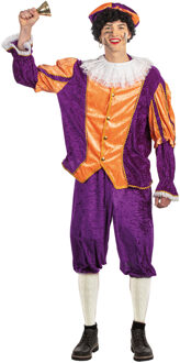 Piet verkleed kostuum 4-delig - paars/oranje - voor volwassenen 50 (M) - Carnavalskostuums