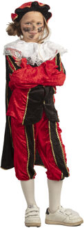 Piet verkleed kostuum 4-delig - rood/zwart - polyester - pietenpak voor kinderen - One size;;;;