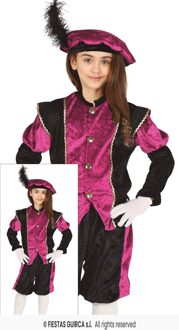Piet Verkleedpak Kind Pink/Zwart Morena Roze
