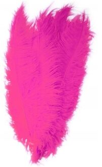 Pieten veer/struisvogelveren fuchsia roze 50 cm verkleed accesso