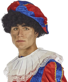 Pieten verkleed baret/muts/pet - 2x - blauwe/rood - voor volwassenen