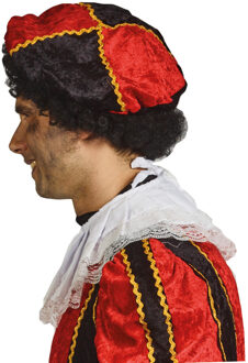 Pieten verkleed baret/muts/pet - rood/zwart - voor volwassenen