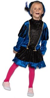 Pietenjurkje kind Blauw/Zwart met petticoat Zwart, Blauw