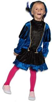 Pietenjurkje kind Blauw/Zwart met petticoat Zwart, Blauw