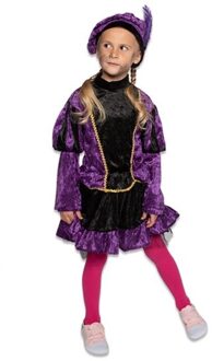 Pietenjurkje kind Paars/Zwart met petticoat Zwart, Paars - Lila