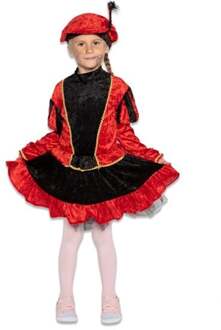 Pietenjurkje kind Rood/Zwart met petticoat Rood - Zalm, Zwart