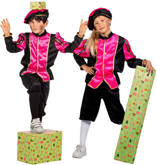 Pietenpak Kind Pink/Zwart Luxe Roze