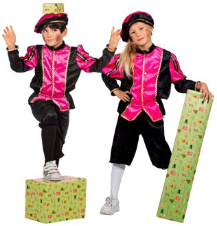 Pietenpak Kind Pink/Zwart Luxe Roze