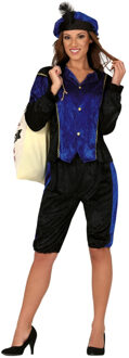 Pietenpak roetveeg Piet - blauw/zwart M