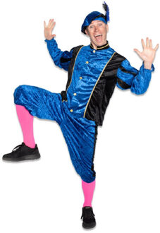 Pietenpak roetveeg Piet - blauw/zwart - pieten verkleed kostuum 3-delig - unisex