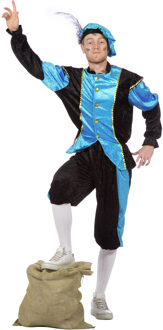 Pietenpak roetveeg Piet - blauw/zwart - pieten verkleed kostuum 3-delig - unisex
