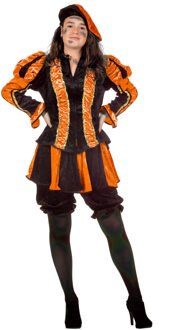 Pietenpak roetveeg Piet Luxe - oranje - pieten verkleed kostuum 4-delig - dames