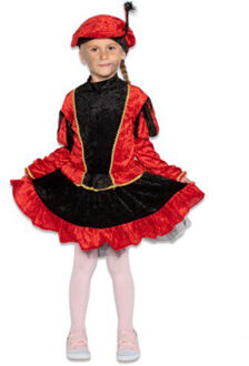 Pietenpak roetveeg Piet - rood/zwart - pieten verkleed kostuum mt 116 One size