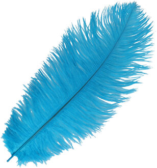 Pietenveer/verkleed veer - 35 cm - blauw - voor pieten baret