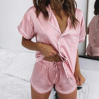 Pijamas Vrouwen Pyjama Leuke Koe Print Pyjama Casual Comfortabele Homewear Tweedelige Nachtkleding Vrouwelijke Zomer Set Vrouwen roze / L
