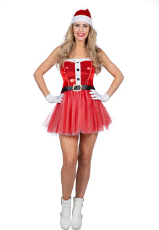 Pikant Hip Kerstvrouw Jurkje Rood - Zalm