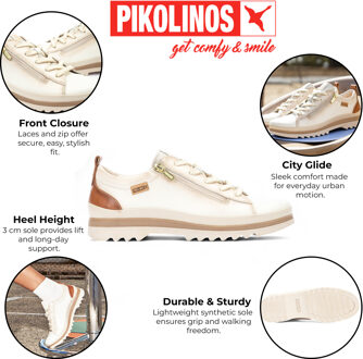 Pikolinos Nata damesschoenen van wit leer met veters en rits - Vigo - maat EU 39
