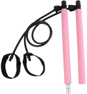 Pilates Bar Stok Met Voldoende Duurzaamheid En Taaiheid Met Weerstand Band Voor Gym Thuis Fitness Body Workout Sport roze