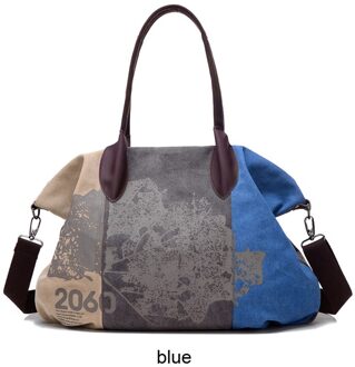 PILER Casual Vrouwen Canvas Handtassen Canvas Vrouwen Schoudertassen Grote Crossbody Tote Handtas Winkelen Handtas Messenger Bags Blauw