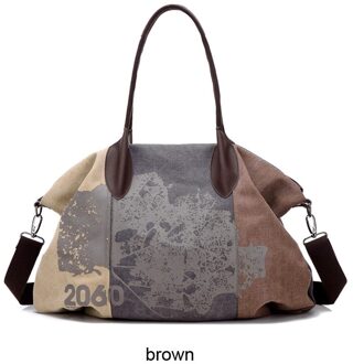 PILER Casual Vrouwen Canvas Handtassen Canvas Vrouwen Schoudertassen Grote Crossbody Tote Handtas Winkelen Handtas Messenger Bags Bruin