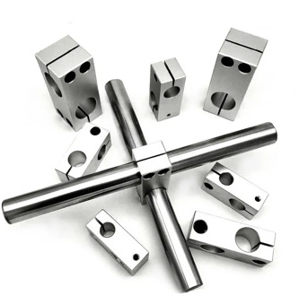 Pillar Fix Clamp Optical Axis Vertical Cross Support Connect Block Bracket Double-hole Fasten Steel Rod Shaft Fix Alloy D10-32