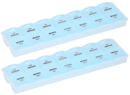 Pillendoosje - 4x stuks - week ochtend/avond - in het Nederlands - pillendozen