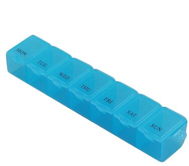 Pillendoosje Splitters 1Pcs 3 Kleuren 7 Dagen Wekelijkse Tablet Pil Geneeskunde Box Houder Organizer Container Case Opslag doos Blauw