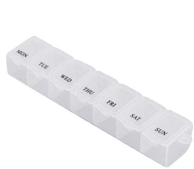 Pillendoosje Splitters 1Pcs 3 Kleuren 7 Dagen Wekelijkse Tablet Pil Geneeskunde Box Houder Organizer Container Case Opslag doos doorzichtig
