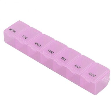 Pillendoosje Splitters 1Pcs 3 Kleuren 7 Dagen Wekelijkse Tablet Pil Geneeskunde Box Houder Organizer Container Case Opslag doos Roze
