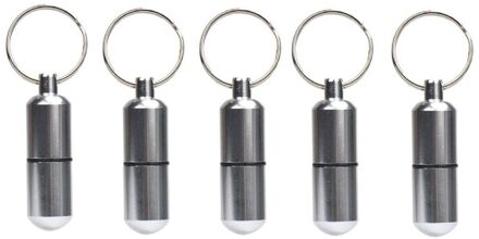Pillenkoker sleutelhanger - 5x - mini - pillendoosje voor onderweg - 2,5 x 8,5 cm