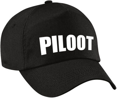 Piloot verkleed pet zwart voor kinderen - piloten baseball cap - carnaval verkleedaccessoire voor kostuum
