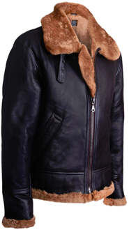 Pilot B3 Flying Shearling schapenvacht bomber pilotenjack Donker Bruin