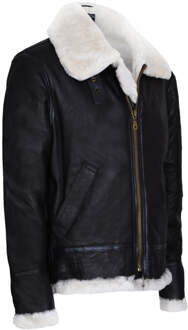 Pilot B3 Flying Shearling schapenvacht bomber pilotenjack Zwart/bruin - 2XL