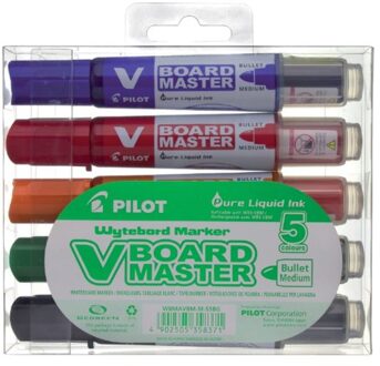 Pilot Viltstift PILOT Begreen whiteboard rond assorti 2.3mm 5stuks