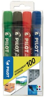 Pilot Viltstift PILOT SCA-100-B rond 1mm assorti blister a 4 stuks