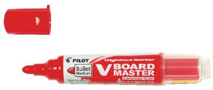 Pilot whiteboardmarker V-Board Master M, medium 2,3 mm, rood Wit