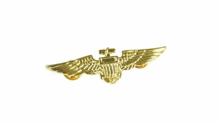 Piloten/Vliegeniers verkleed broche goud 7 cm