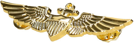 Piloten/Vliegeniers verkleed broche - goud - metaal - 7 cm - Carnaval accessoiresA  - Verkleedsieraden Goudkleurig