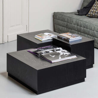 Pim Bijzettafels - Hout - Zwart - Set van 3