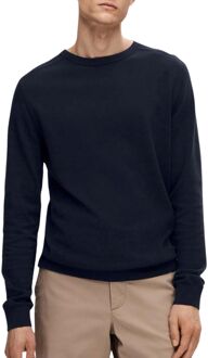 Pima Katoen Sweater Heren Blauw - XL