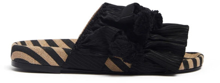 Pimento Slide - Sandalen met lente tweed voetbed La DoubleJ , Black , Dames - 41 Eu,38 Eu,37 Eu,40 EU