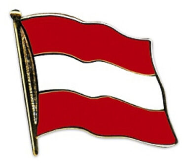 Pin broche speldje vlag Oostenrijk 2 cm Multi