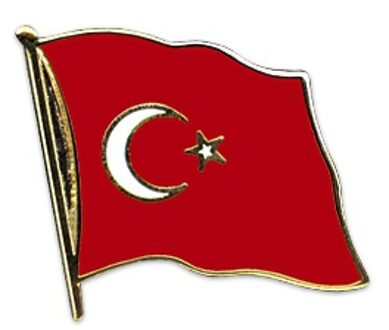 Pin broche supporters speldje van Vlag Turkijë 20 mm