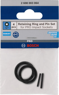Pin en ring 1/4" krachtdoppen | 4 stuks - 2608003064